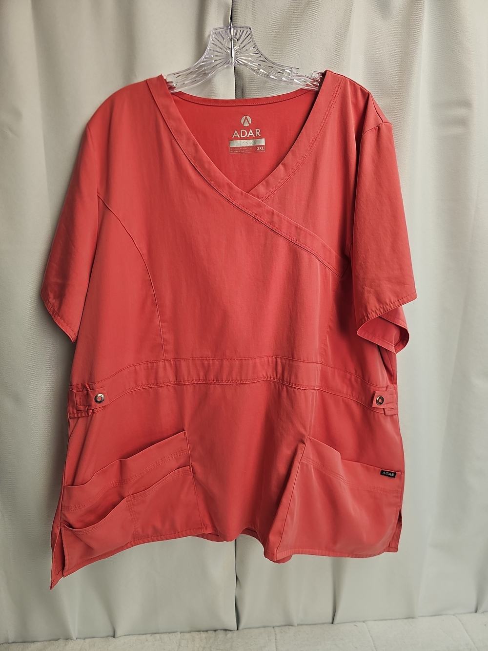 Adar Pro Women's Scrub Top in Coral Red - 3XL Excellent